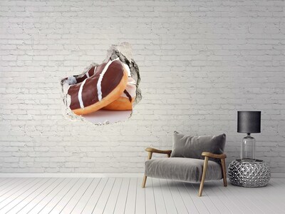 Hole wall sticker Donats with chocolate