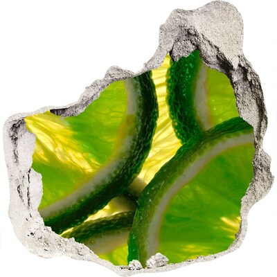 3D wall hole wallpaper Juicy Limes in a Hole in the Wall