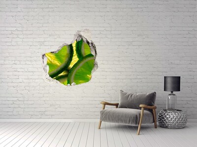 3D wall hole wallpaper Juicy Limes in a Hole in the Wall