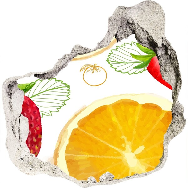 3D wall hole wallpaper Fruity Hole in the Wall Paradise