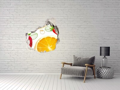 3D wall hole wallpaper Fruity Hole in the Wall Paradise