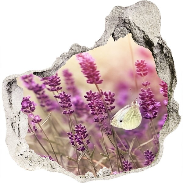 Hole wall sticker Flower paradise with a butterfly