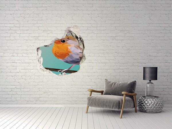 Hole in the wall decal Bird in a hole in the wall