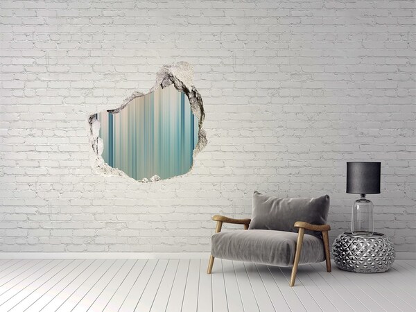 Hole in the wall sticker Blue stripes