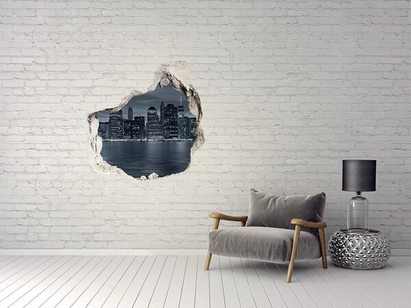 Hole in the wall decal New York at night