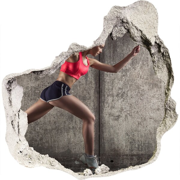 Hole in the wall sticker Runner in action