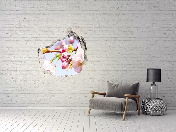 Hole in the wall decal Cherry blossoms in spring
