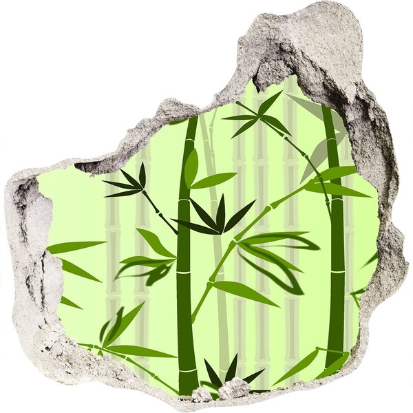 Hole in the wall decal Green bamboo forest