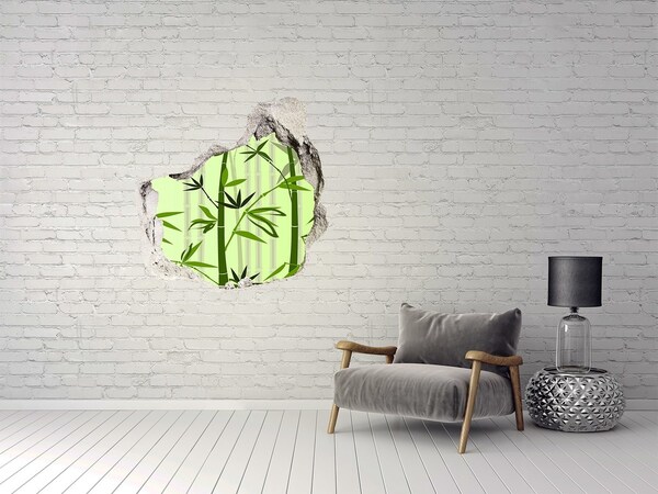 Hole in the wall decal Green bamboo forest