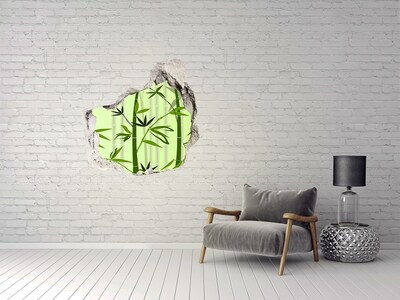 Hole in the wall decal Green bamboo forest
