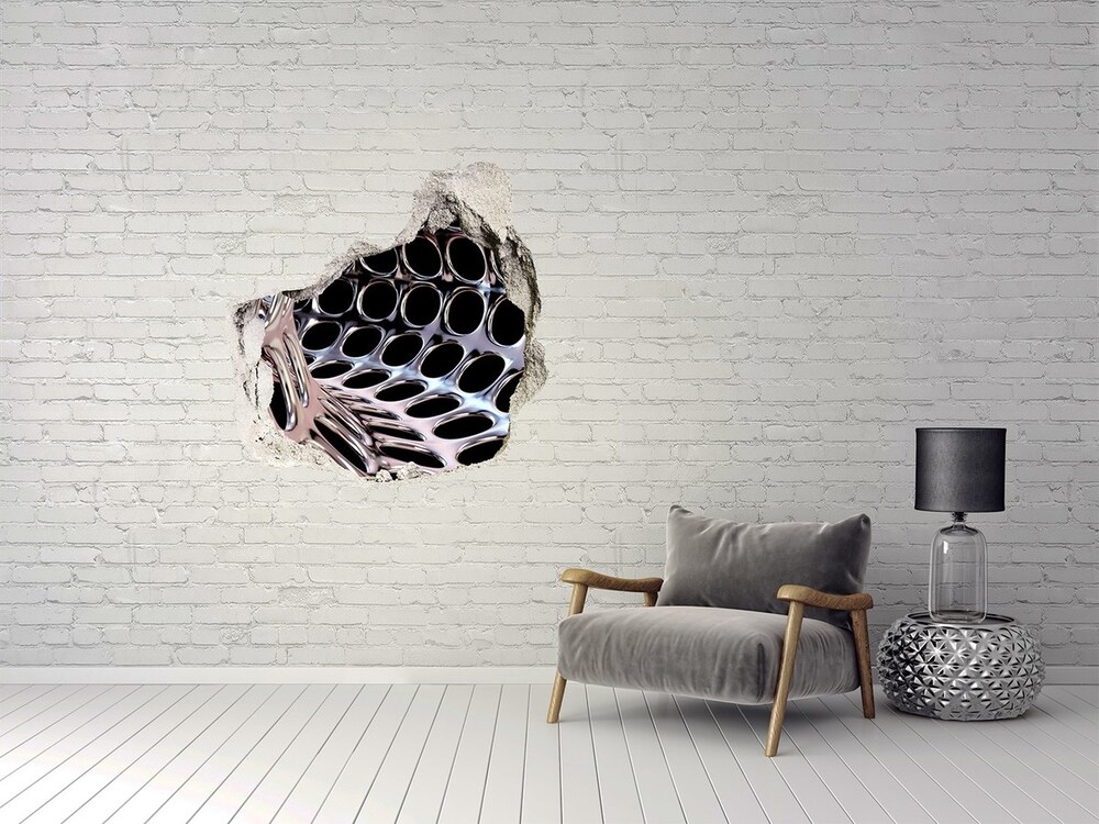 Hole in the wall sticker Metal tunnel