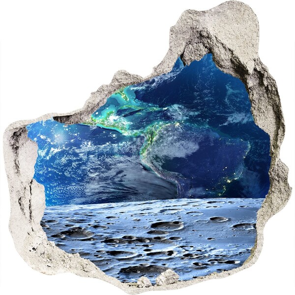 Hole in the wall decal Cosmic view from a hole in the wall