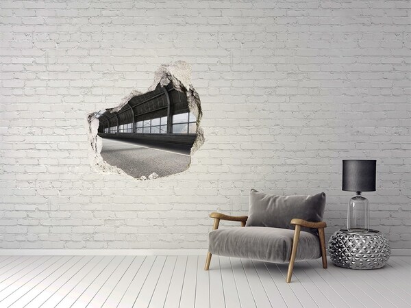 3D wall hole wallpaper Urban charm behind the hole