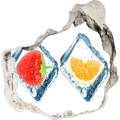 Hole in the wall decal Fruit in cubes