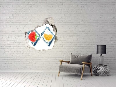 Hole in the wall decal Fruit in cubes