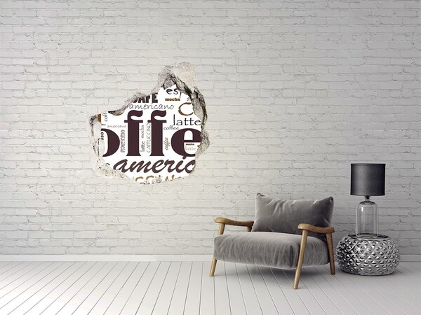 Hole in the wall decal Coffee