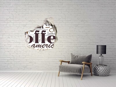 Hole in the wall decal Coffee oasis