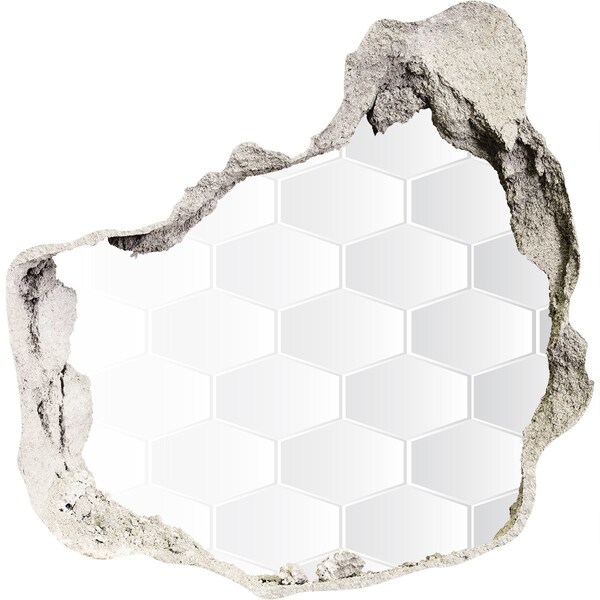 Hole wall sticker Broken wall with a hexagonal pattern