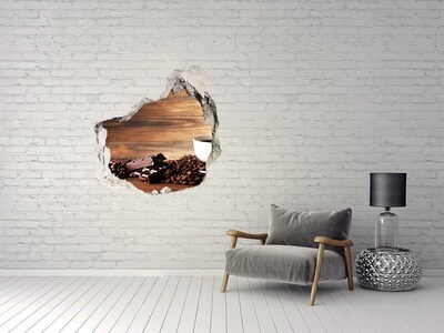 Hole in the wall sticker Coffee corner with chocolate
