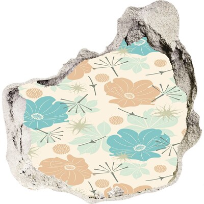 Hole wall sticker Floral pattern on the wall