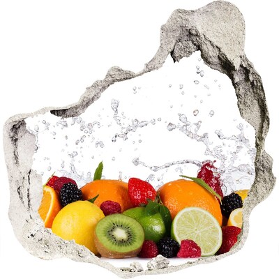 Hole in the wall decal Fresh fruit in a water explosion