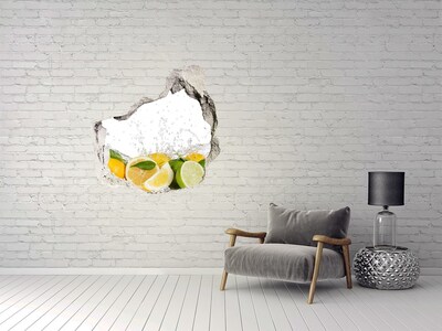 Hole in the wall sticker Fresh citrus fruits in water