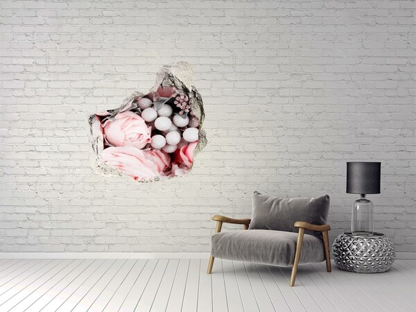 Hole in the wall decal A flower paradise behind the wall