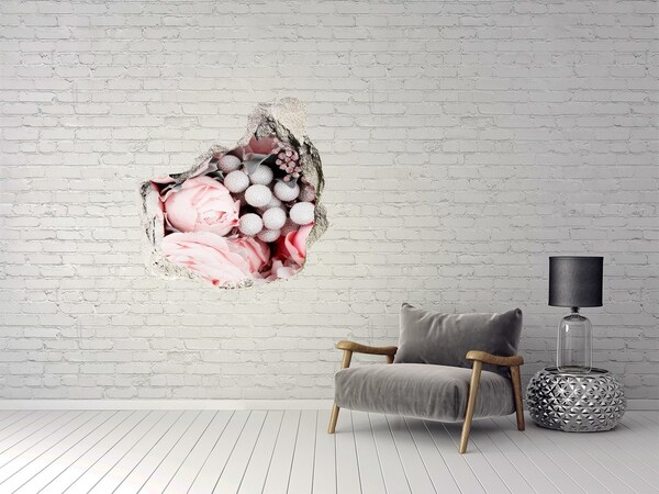 Hole in the wall decal Bouquet of flowers