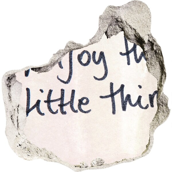 3D wall hole A damaged wall with an inscription