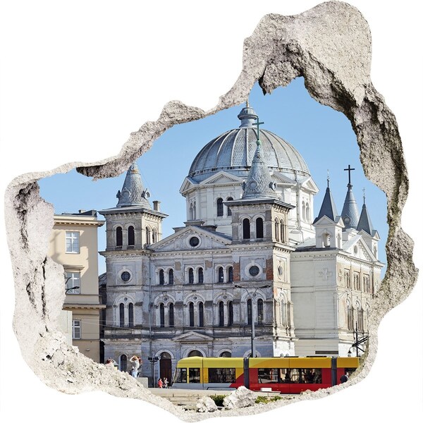 Hole wall sticker The historic cathedral in the city