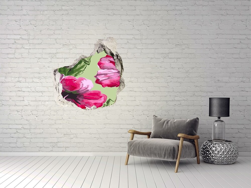 3D wall hole Hawaiian flowers