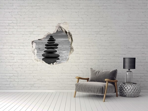 Hole wall sticker Balance stones