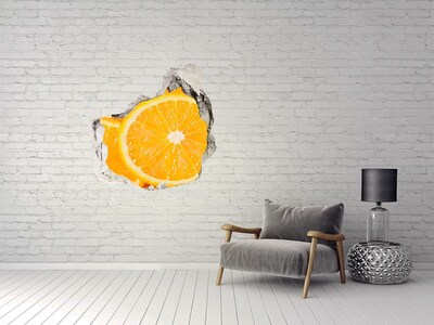 Hole wall sticker Juicy Orange in a Hole in the Wall