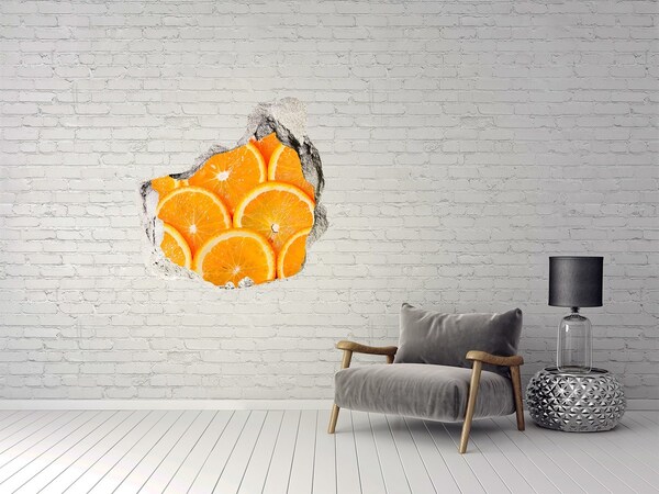 Hole wall sticker Slices of orange