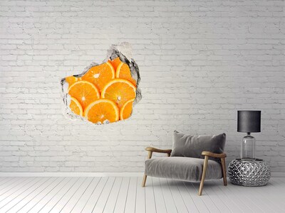 Hole wall sticker Slices of orange