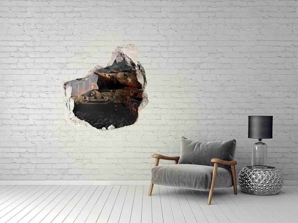 Hole wall sticker Tank