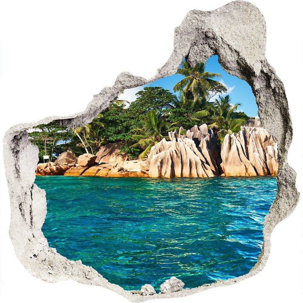 Hole wall sticker Tropical island