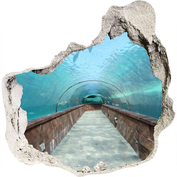 Hole wall sticker Underwater tunnel in the ocean