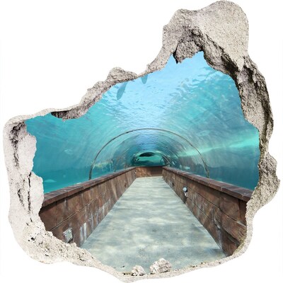 Hole wall sticker Underwater tunnel in the ocean