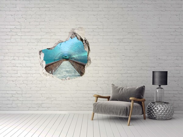 Hole wall sticker Underwater tunnel in the ocean