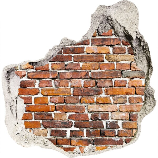 3D wall hole Damaged brick wall