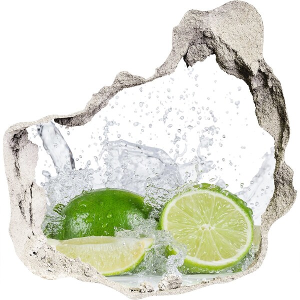 3D wall hole wallpaper Lime and water