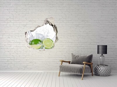 3D wall hole wallpaper Refreshing lemon cocktail