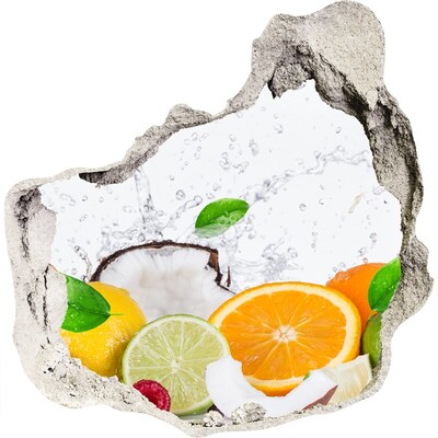 Hole in the wall sticker Fruit paradise behind the wall