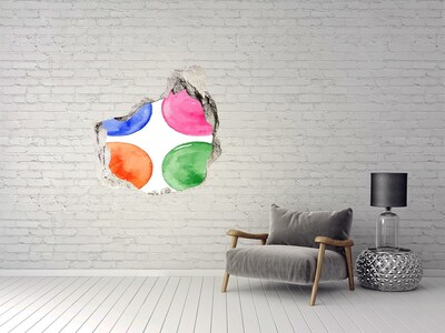 Hole wall sticker Colorful wheels