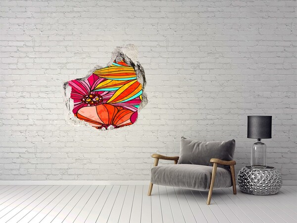 Hole wall sticker Floral pattern