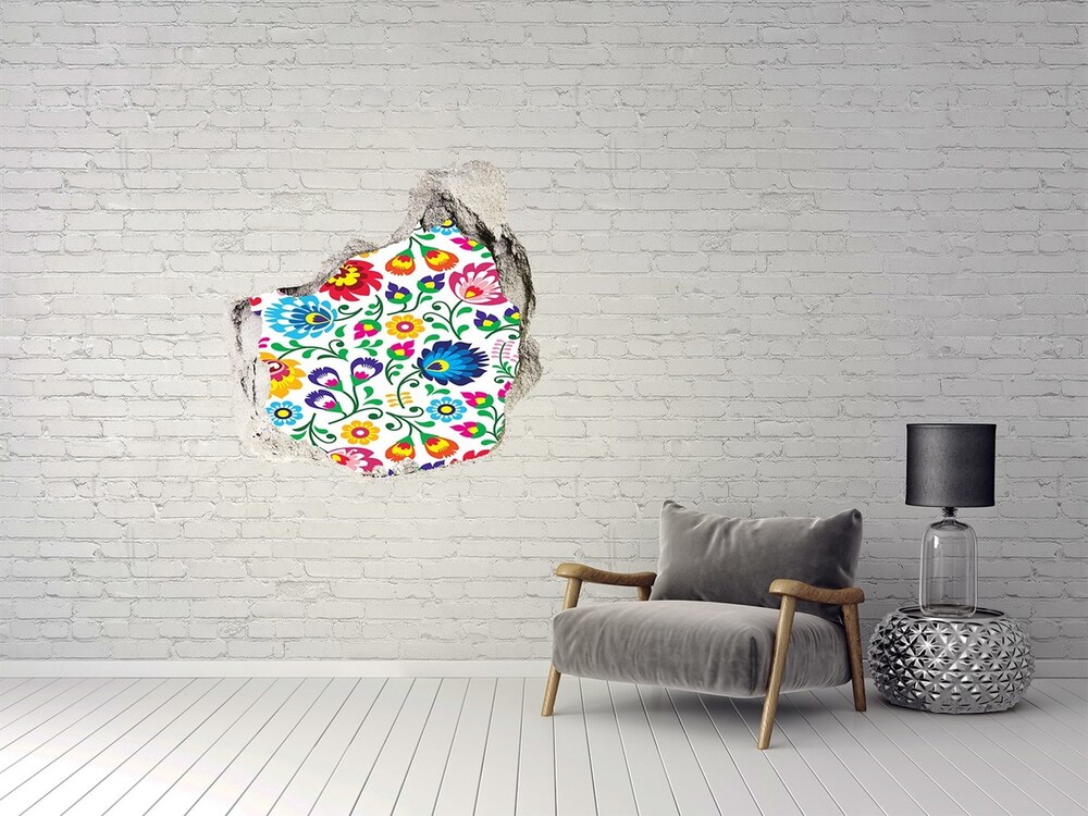 Hole in the wall sticker Ethnic pattern