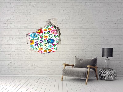 Hole in the wall sticker Floral pattern on the wall