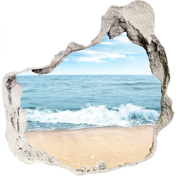 Hole in the wall decal View of the sea beach