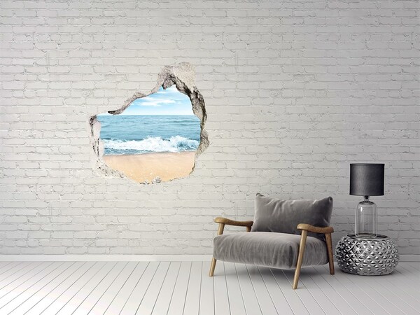 Hole in the wall decal View of the sea beach